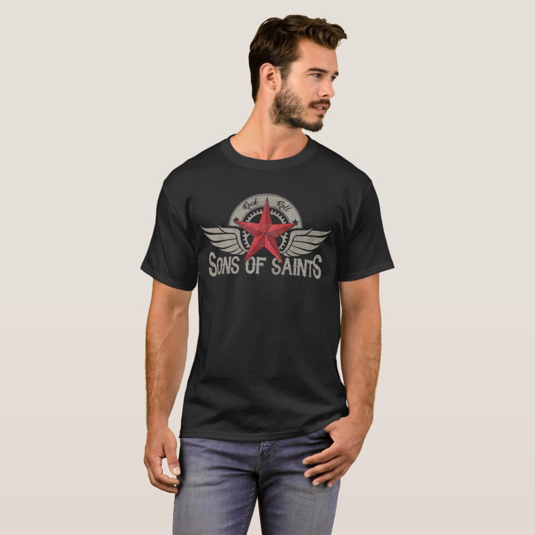 Sons of Saints logo men's tee